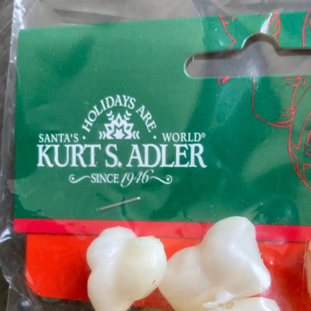 NWT 3 Kurt Adler Whimsical Faux Popcorn Garland 9 Ft Each Christmas Decor
